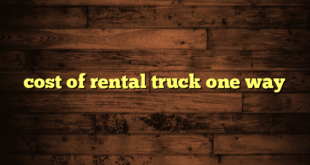 cost of rental truck one way