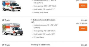 how much is a uhaul truck and trailer